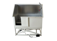 Baignoire électrique relevable pour chiens avec porte coulissante, fonction de massage écologique pour animaux, station de toilettage et de lavage pour grands chiens