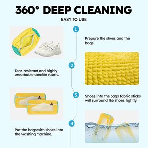 Sac de lavage portable en maille pour chaussures, résistant aux déchirures, pour machine à laver, modèle 2026 - Product Image 5