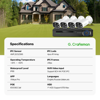 GX-PBFI-M5G-K4 Gcraftsman 4-Kanal POE NVR Kit 5MP Außen-CCTV-IP-Heimüberwachungs-Sicherheitskamerasystem