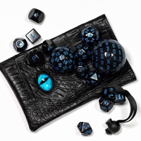 Set Dadu Akrilik Polihedral Berkualitas Tinggi dengan Logo yang Dapat Disesuaikan untuk RPG Dungeons and Dragons D20 15 Buah yang Tahan Lama D3-D100