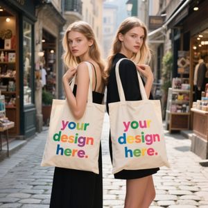 Bolso Tote de lona de algodón para mujer con estampado de cremallera y compras a la moda al por mayor con logotipo impreso personalizado - Product Image 1