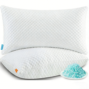 หมอนรองศีรษะแบบปรับได้ โฟมเมมโมรี่แบบเจลละเอียด ระบายความร้อนด้วยใยไผ่ สีฟ้า หรูหรา - Product Image 1