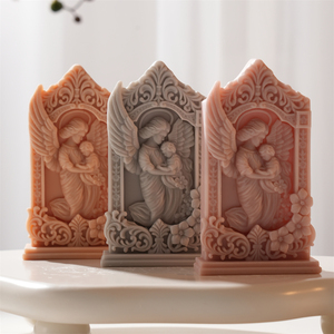 <span class=keywords><strong>Moule</strong></span> en silicone <span class=keywords><strong>pour</strong></span> bougie en cire de soja, figurine en plâtre, décoration en résine, motif <span class=keywords><strong>ange</strong></span> gardien mère et bébé - Product Image 1