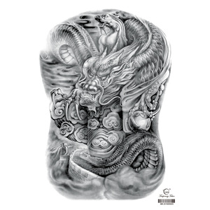 Tatouage temporaire style indien pleine surface du dos, motifs ailes, geisha, couronne, grande taille, art corporel pour hommes et femmes - Product Image 4