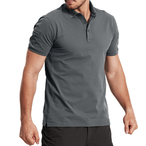 Polo à manches courtes SF32 pour homme, kaki, décontracté, respirant, personnalisable en vert kaki et noir - Product Image 3