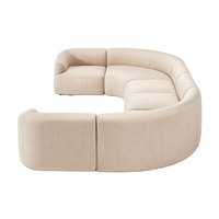 Canapé d'angle de grande taille en tissu incurvé de style crémeux pour plusieurs personnes pour appartement, villa et salon doté d'une technologie de refroidissement