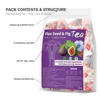 Tisane de figues et graines de lin pour la santé utérine, 150g, 30 sachets, sachet stand-up non sucré, sachet de thé triangulaire, qualité supérieure, vente en gros, OEM, ODM