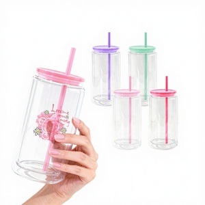 แก้วน้ำพลาสติกแบบมีหูจับสองชั้น ขนาด 16 ออนซ์ จำนวน 50 ชิ้น ยี่ห้อ USA RTS พร้อมรูสำหรับดื่มโดยตรง ปราศจากสาร BPA เก็บอุณหภูมิได้ - Product Image 2