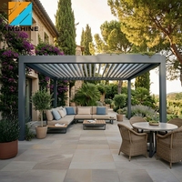 Pérgola de Aluminio con Láminas Ajustables, Techo de Láminas Impermeable, Estructura con Recubrimiento en Polvo, Tamaño Personalizado, Estructura para Exteriores