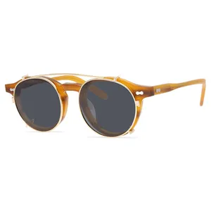 Removable Fashionable Acetate Handmade Sunglasses Polarized Clip-on Sun Glasses For Multi-purpose