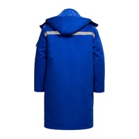 Veste de travail antistatique longue et rembourrée, parka d'hiver isolée avec capuche amovible et bande réfléchissante pour les travailleurs des entrepôts frigorifiques