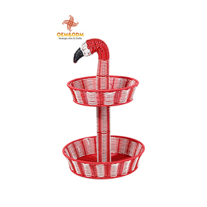 H & T 2025 Cisne Vermelho Servir <span class=keywords><strong>Ware</strong></span> Recipiente Cesta Organizador Mão Pão Flor Piquenique Artesanal Tecido Personalizado Cesta De Vime De Palha - Product Image 6