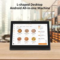 Tablette Android de bureau 10,1 pouces en forme de L avec écran tactile pour l'évaluation des commentaires clients, les commandes dans les banques et les restaurants