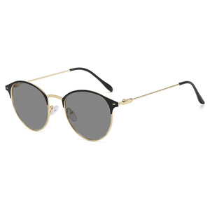 New kim loại Retro Vòng ảnh màu xám Kính photochromic Kính mắt nữ người đàn ông chống ánh sáng màu xanh kính kính khung quang học - Product Image 4