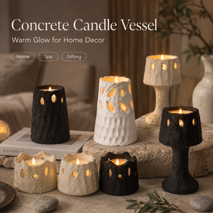 Recipientes de Cemento para Velas, Estilo Nórdico Creativo y Único, Recipientes Vacíos de Cemento Mate de Lujo, Multi-estilo, para Fabricantes de Velas - Product Image 2