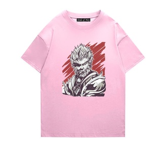Wukong Men's <b>Y2K</b> Oversized Hip Hop Streetwear T-<b>Shirts</b> Black Myth Print Custom Graphic Tees Breathable Knitted O-Neck Wholesale - Product Image 1