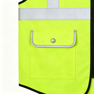 Custom Men Mesh Hi Vis <b>Reflective</b> Vest <b>Jacket</b> Workwear Shirt Construction Clothing Safety Work <b>Reflective</b> Vest With Pockets logo - Product Image 3