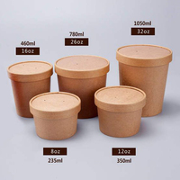 Tasse de papier d'impression personnalisée biodégradable de haute qualité 8oz à 32oz tasse de soupe instantanée jetable conteneur de tasse de papier de soupe jetable