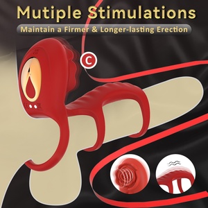 Anello Vibrante per Pene a Tre Sezioni Bestseller per <span class=keywords><strong>Uomo</strong></span>, Controllo Remoto via App per Stimolazione Clitoridea e Orgasmo - Product Image 3