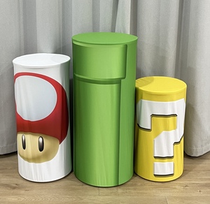 Custom Height 60cm 75cm 90cm Dessert <strong>Plinth</strong> Cylinder Cover Aluminum Alloy and <strong>Wood</strong> Material Dessert Cylinder <strong>Plinth</strong> Stand Set - Product Image 6