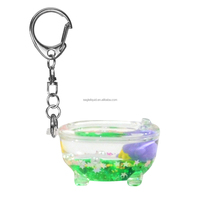 Porte-clés en forme de bouteille de liquide de bain à l'huile, mini porte-clés mignon, cristal, vente en gros, sac à dos, sac, pendentif flottant, décoration suspendue