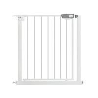 Portail de sécurité rectangulaire en PVC blanc, 3 pieds, fixation par pression, assemblage facile, style moderne, pour usage intérieur