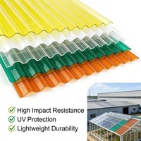 Plaques de polycarbonate ondulées transparentes Greca Profile, protégées contre les UV, résistantes aux chocs, pour toitures de serres durables