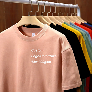 เสื้อยืดคอตตอนคุณภาพเยี่ยม YQ พร้อมสกรีนโลโก้ตามสั่งสำหรับผู้ชาย เสื้อยืดโอเวอร์ไซส์เรียบๆ สำหรับผู้ชาย - Product Image 1