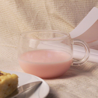 Verre soufflé à la main en borosilicate, résistant à la chaleur, transparent, esthétique moderne, vente en gros, mini verre à dessert, thé, café, granola