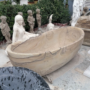 Giá rẻ freestanding ngoài trời Granite rắn đá cẩm thạch bồn tắm đá tự nhiên bồn tắm để bán - Product Image 2