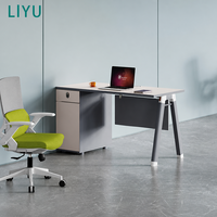 Poste de travail LIYU, bureau partagé pour 2 personnes, table de bureau en open space avec écran de confidentialité, meuble de rangement, chaise ergonomique