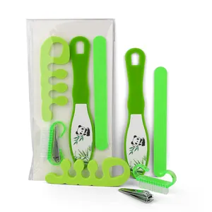 Vente en gros de 5 pièces lime à pied brosse à ongles lime à ongles coupe-ongles séparateur d'orteils 5 en 1 kit de manucure pédicure