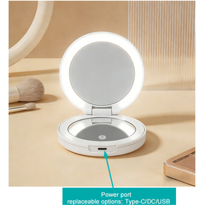 Espejo de Maquillaje Plegable de Doble Cara, Portátil y Personalizado al por Mayor, con Luz LED para Mujer - Product Image 3