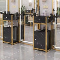 Chariot de Salon Doré Design Tendance, Mobilier Amovible pour Esthétique et Rangement Maquillage
