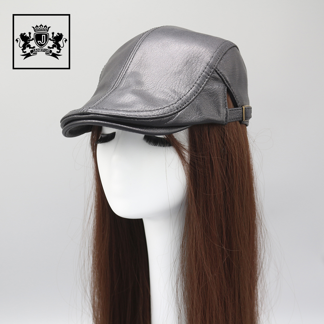 Осенняя мужская модная кожаная кепка из черной овчины кепка газетчика винтажные кепки с козырьком индивидуальные Кепки из натуральной кожи