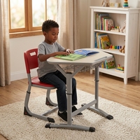 Mobilier scolaire comprenant des bureaux et des chaises modulaires pour étudiants avec hauteur réglable
