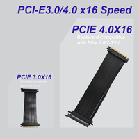 Kartu Riser Pcie X16 tahan lama, 180 derajat Pci Express Riser Extender Gup kabel Riser Pcie 4.0x16 kabel ekstensi kartu grafis