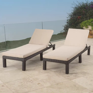Chaise longue <span class=keywords><strong>de</strong></span> jardin en rotin moderne pour villa, cour, bord <span class=keywords><strong>de</strong></span> piscine, <span class=keywords><strong>plage</strong></span>, avec design pliable - Product Image 3