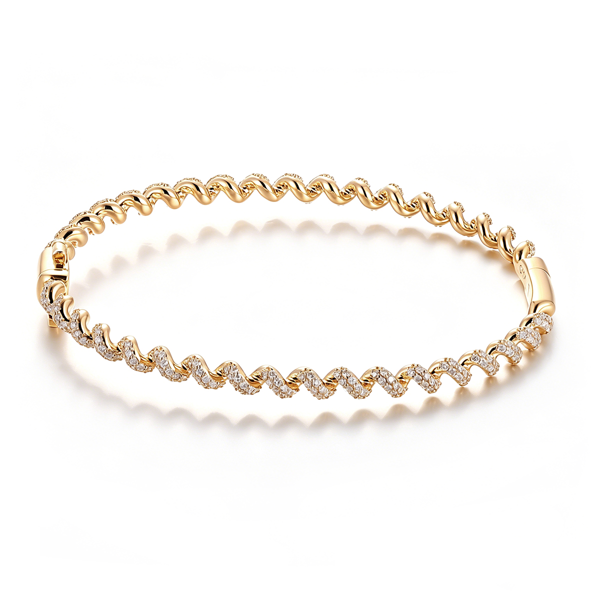 Bracelets en or massif 14 carats avec diamants de laboratoire