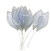 Applique Patch Chaîne Strass à Feuilles et Pétales de Fleurs en Organza Cristal Coupé, Couleurs Personnalisables pour Robe de Soirée et Bal