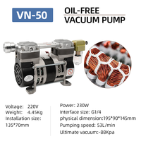 Système de pompe à vide sans huile prêt à l'emploi 220V avec manomètre, régulateur et clapet anti-retour pour commande pneumatique et outillage d'atelier