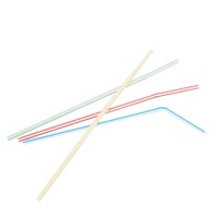 Pailles à boire jetables en PP écologiques rayées, 100 pièces, 8,3 pouces, 5 mm de diamètre, couleurs assorties