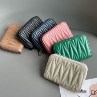 Porte-cartes pour femme en cuir véritable au design luxueux, exquis et compact, grand portefeuille avec plusieurs emplacements pour cartes