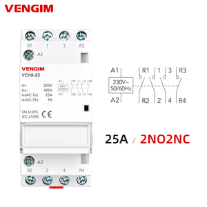 VG-VCH8-25/4P คอนแทคเตอร์แบบราง Din AC 4P 25A AC220V คอนแทคเตอร์อัตโนมัติในครัวเรือน 4NO 2NO2NC AC230V 50/60Hz L31 - Product Image 3