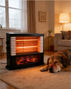 Calentador seguro para mascotas QHW-2600 con 360 grados de cobertura °   Interruptor de Inclinación, 2400W, 4 Lámparas, Reflector Grande, Termostato Ajustable para <span class=keywords><strong>Casa</strong></span> Cálida para Mascotas - Product Image 2