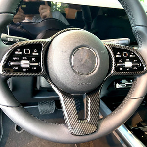 Mercedes-Benz Steering <b>Wheel</b> Trim Frame 3 <b>Spokes</b> ABS Carbon Fiber Style Racing Fitment 2019+ - Product Image 3