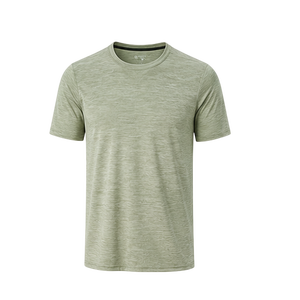 เสื้อยืดกีฬาผู้ชายเนื้อผ้าเฮเธอร์แบบเรียบ นุ่มสบาย ระบายอากาศได้ดี ไม่หดตัว เหมาะสำหรับออกกำลังกายกลางแจ้ง วิ่งมาราธอน ผลิตจากเวียดนาม - Product Image 1