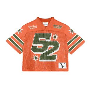 Camiseta de Fútbol Americano Retro de Diseño Retro para Equipos, de Malla Oversize de Poliéster, Modelo de Competición de Moda del Fabricante - Product Image 1