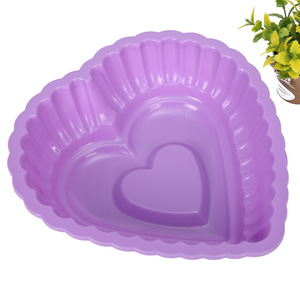 Heart Shaped <b>Silicone</b> Cake Mold Purple <b>Baking</b> Mold For Chocolate Desserts Oven Safe Dishwasher Safe - Product Image 2