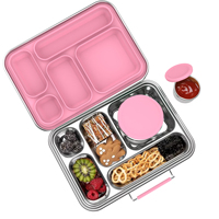 Boîte à bento pour enfants Aohea Support 5 compartiments en acier inoxydable 304 pour garçons et filles, contenant alimentaire